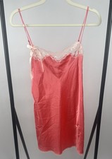 Victoria  s Secret Angels Pink Lace Satin Slip Dress Nightgown Sz M Vintage Y2K