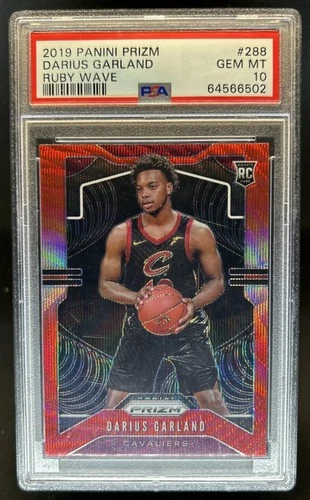 2019-20 Panini Prizm Darius Garland RC Prizm Ruby Wave #288 Cavaliers PSA 10