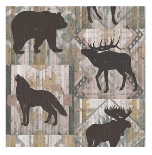 1 Yard DAVID TEXTILES COTTON FABRIC BEAR MOOSE DEER WOLF Lodge Rustic Quilt - Picture 3 of 6