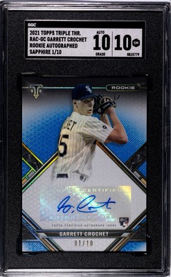2021 Topps Triple Threads Garrett Crochet Auto /10 SAPPHIRE ROOKIE CARD SGC 10