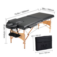 VEVOR Portable Massage Table Folding Lightweight Adjustable Salon Tattoo Bed for