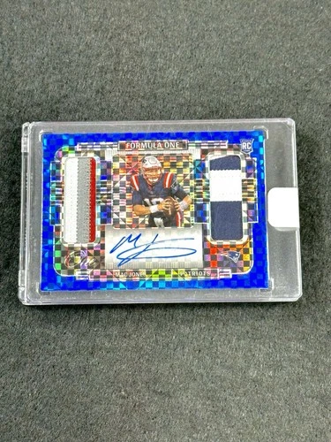 2021 Panini One MAC JONES Rookie Formula One Dual Patch Blue Prizm RPA AUTO #/25