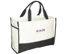 100% Authentic RARE KKR Private Equity Deluxe Yacht Tote Beige / Aubergine
