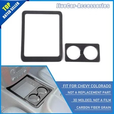 Carbon Fiber Console Cup Holder Cover Trim For Chevy Tahoe Suburban SIERRA 07-13
