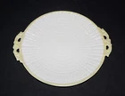 BELLEEK LIMPET TWO HANDLED CAKE PLATE TRAY GREEN MARK