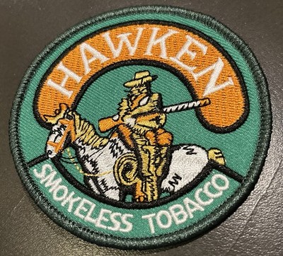 Hawken Smokeless Tobacco Vintage Style Retro Green Iron Sew One Patch Cap Hat