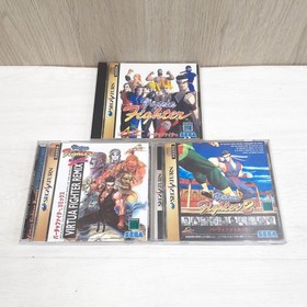 SEGA SATURN White Console with 5 Games, 1 Controller & Cables  made in Japan