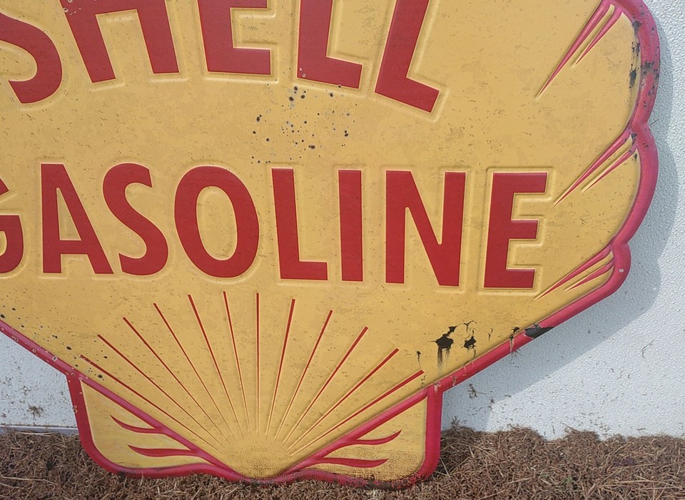 Shell Gasoline Vintage Style Wall Decor 36” Metal Sign Garage Shop Man ...