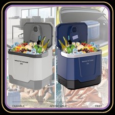 35QT Portable Electric Cooler with 12V DC AC Car Refrigerator Plug-In Cooler