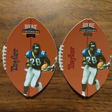 2 Fred Taylor 1998 Playoff Leather DieCut Football 42 SILVER & RED Rookie NFL RC