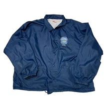 VTG Department Of Defense DCFL Blue Snap Jacket Size 3XL Cardinal Windbreaker