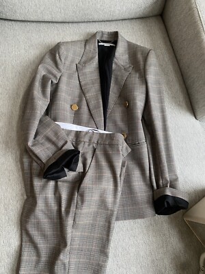 Stella McCartney Prinz Of Wales double-breasted Blazer + Hose, Gr 44 Ital M Top!