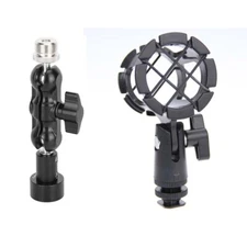CAMVATE 5/8" Male to Female Mini Ball Head Mic Adapter & Microphone Shock Mount