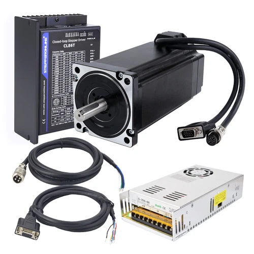 12Nm Nema 34 Closed Loop Stepper Motor Servo Driver CL86T V4.1 & Power CNC Kit