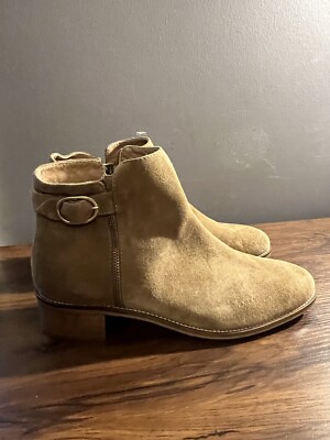 Worn 2x AQUATALIA Ankle Boots Booties Suede Leather Brown Sz  Aquatalia Women’s Ankle Booties Size 9 Suede Leather Made in Italy main image 1