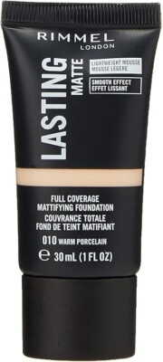 RIMMEL DAUERHAFTES FINISH VOLLFLÄCHIGE MATTIERENDE FOUNDATION - WARMES PORZELLAN (010)