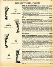 1968 Print Ad of MEC Shotshell Press Super-250, 310 & 400 Shotgun Shell Reloader