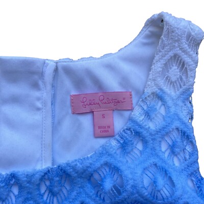 Lilly Pulitzer Womens S Marquette Shift Dress Blue Ombre Tassel Crochet |  eBay