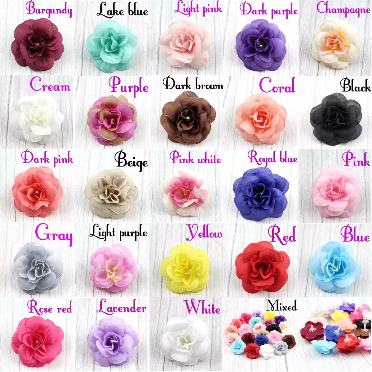 10/100Pcs Small Silk Rose Heads Artificial Fake Flower Buds Wedding Party  Decor