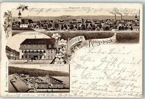 13513721 - 8293 Koenigsbrueck Hotel zum schwarzen Adler Baracken-Lager 1904