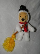 Disney Mini Bean Bag SNOWMAN POOH 8'' Plush Toy Winnie The Pooh Bear