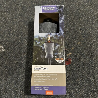 Better Homes & Gardens 3-In-1 Outdoor Resin Lawn or Tabletop Torch (Locksley)