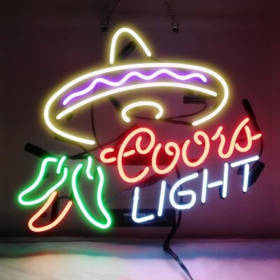 Coors Light Cayenne Cushaw Beer Acrylic 20'' Neon Sign Bar Real Glass Club Decor