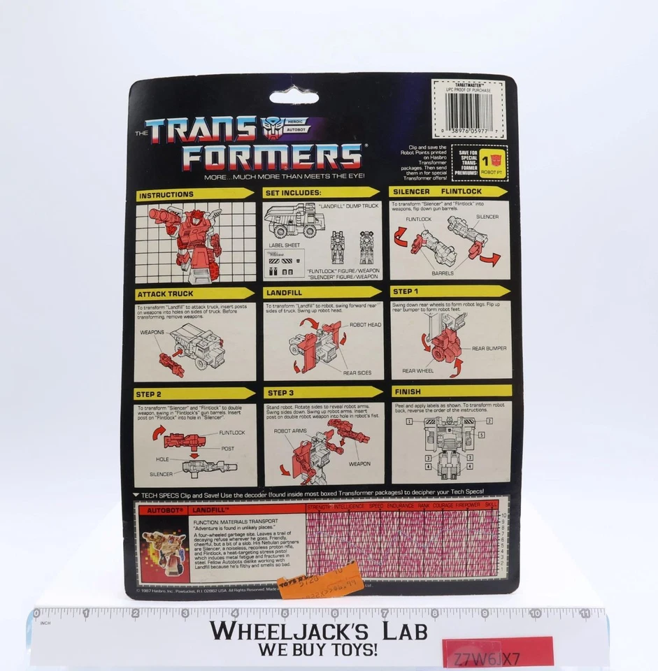 Landfill MOSC NEW 1988 Vintage Hasbro G1 Transformers Action Figure - Image 2 of 4