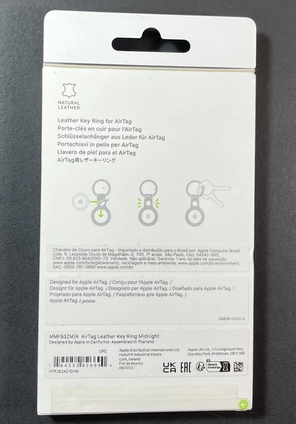 Official Apple AirTag Leather Key Ring [ Midnight ] NEW - Image 2 of 4