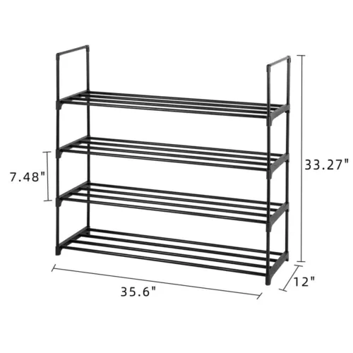 4 Tiers Shoe Rack Shoe Tower Shelf Storage Organizer for Bedroom, Entryway - Picture 8 of 8