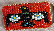 Tribal Southwest Beaded handmade small eagle belt buckle 1"X2"