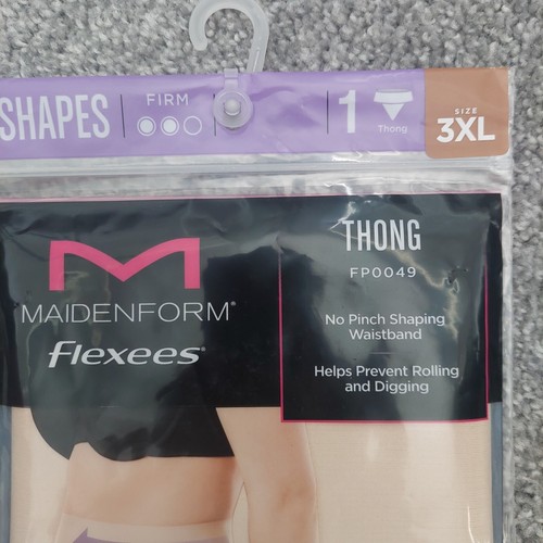 Maidenform Flexees Shapewear Thong FP0049 3XL light tan / nude firm no pinch - Picture 2 of 6