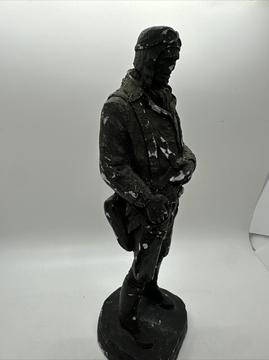 Michael Garman Aviator Sculpture Standing WW2 Pilot w/ Parachute