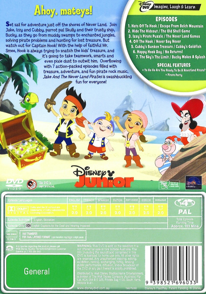 32D A NEW SEALED DISNEY JAKE AND THE NEVER LAND PIRATES DVD Region
