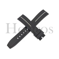 20 22 MM Silicone Rubber Watch Band Strap Quick Release Fits for Tudor Black/WHT