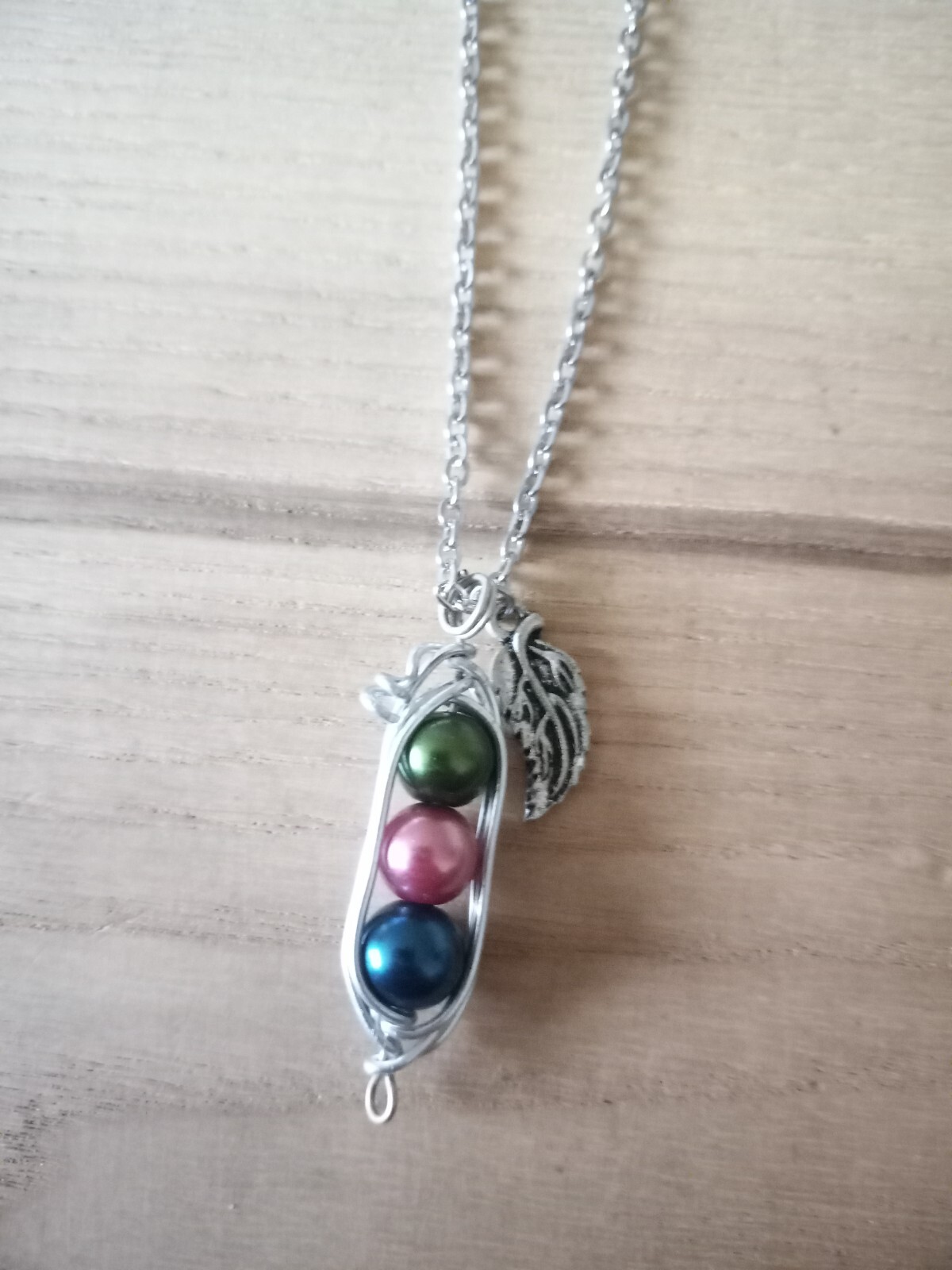 Family Birthstone PeaPod Necklace, Personalised Jewelry Birthday Gift Mother
