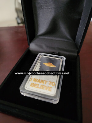 Extremely Rare! The X Files I Want To Believe Silver Plated Collectors Bar Coin