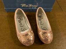 Paris Blues Rose Gold/Blush Sequined Maryjane Ballet Flats Sz 11.5 New