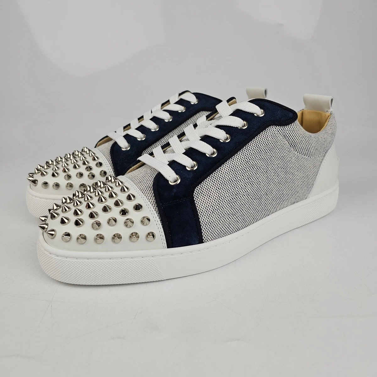 Christian Louboutin White Louis Junior Spikes Sneakers