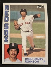 1984 Topps John Henry Johnson Baseball Card #419 Red Sox Pitcher VG O/C