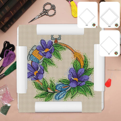 Plastic Embroidery Hoop Square Embroidery Frame Reusable Cross Stitch Snap totVX - Picture 1 of 15