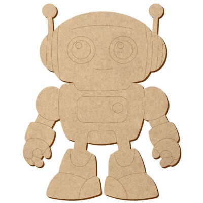 MDF Roboter V2 - Deko Basteln 5-50cm