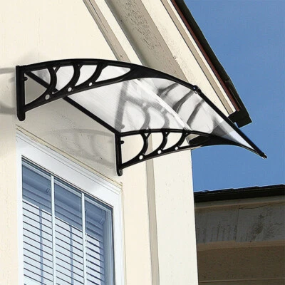 LOVE-MY-HOME Outdoor Shad Canopy Window Front Back Porch Overhead Roof Rain Cover ABS