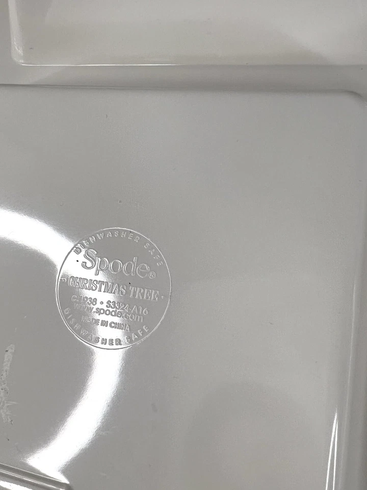 Spode Christmas Tree Melamine 4 Section Snack Tray 13.5” Melamine EUC - Image 2 of 3