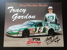 2001 Tracy Gordon AUTOGRAPHED 11x8.5 Card #14 Tic Tac Busch Grand National North