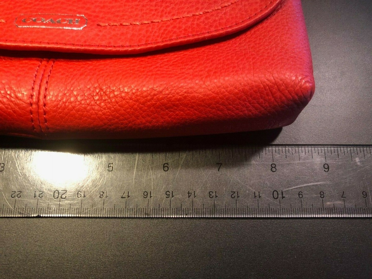 COACH F49177 PARK LEATHER LARGE FLAP WRISTLET RED NWT Size: 8.5