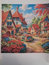 Stamped Cross Stitch Autumn Village 11ct 40x40cm 35 Colors Toolkit Project Bag