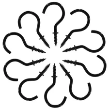 Bonsicoky 60x 1-1/4" Nickel Plated Metal Screw Hooks Ceiling Wall Cup Hooks