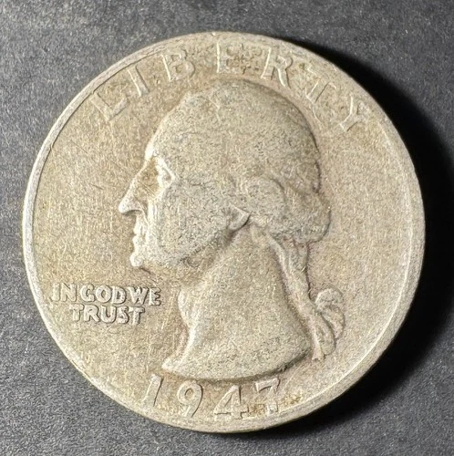 1947-S Silver Washington Quarter (Circulated) - (#2035) Very Fine Condition