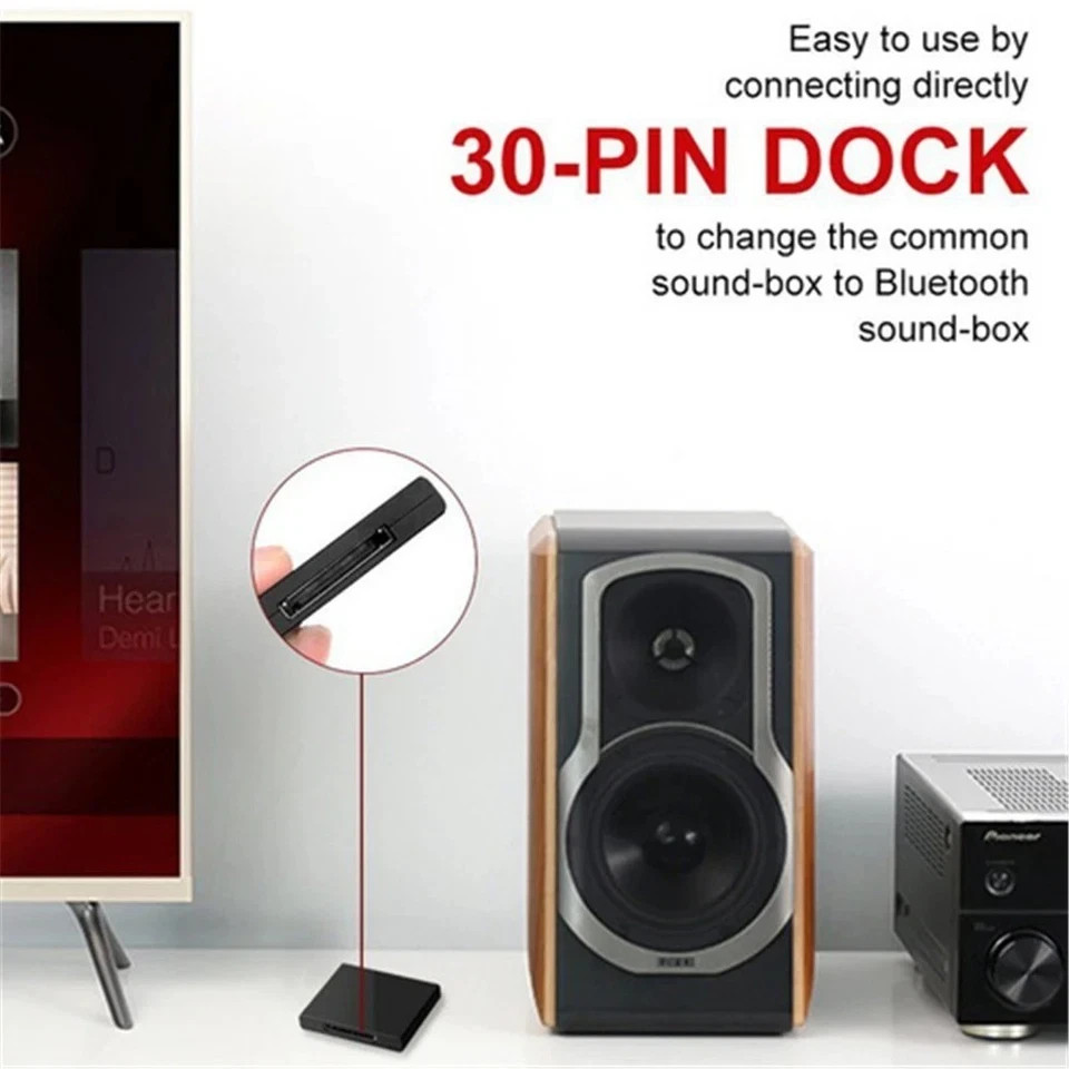 Bluetooth Audio 30 Pin Music Receiver Adapter for iPhone iPad BOSE Dock ...
